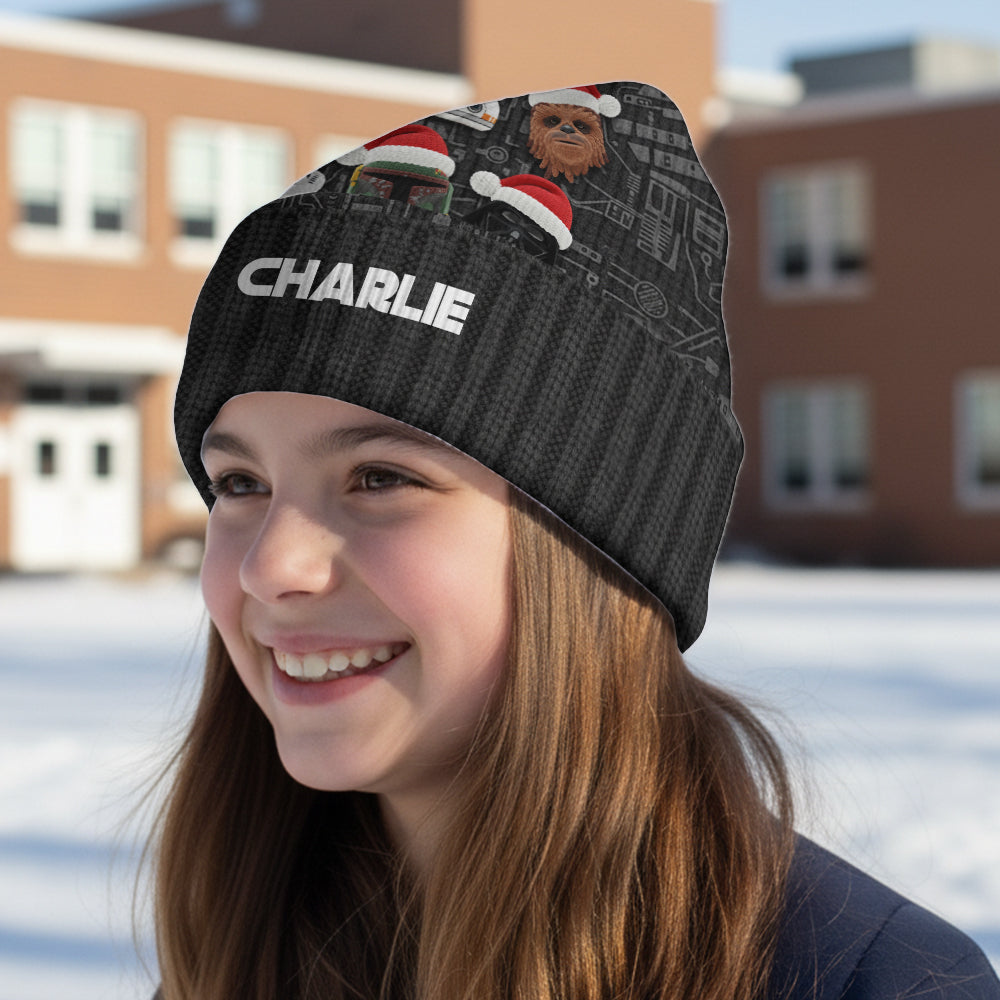 Personalized Force Beanie Hat Custom Name Gift for Christmas Beanie Hat GradoCreations