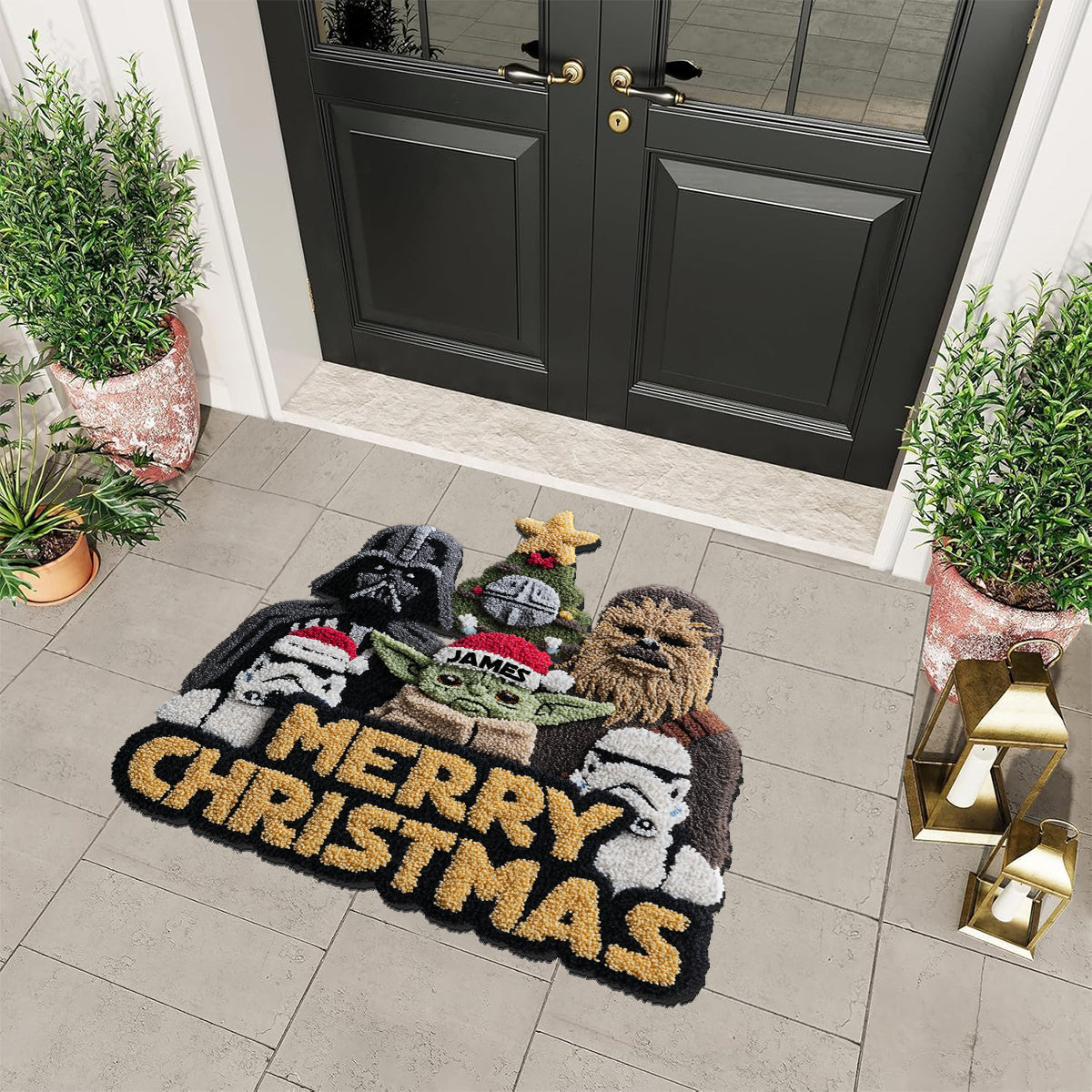 Personalized Non-Slip Tufted Rug Merry Christmas Gift Non-Slip Tufted Rug GradoCreations