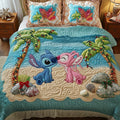 Personalized Tropical Christmas Beach Quilt Set for Family Quilt Set GradoCreations