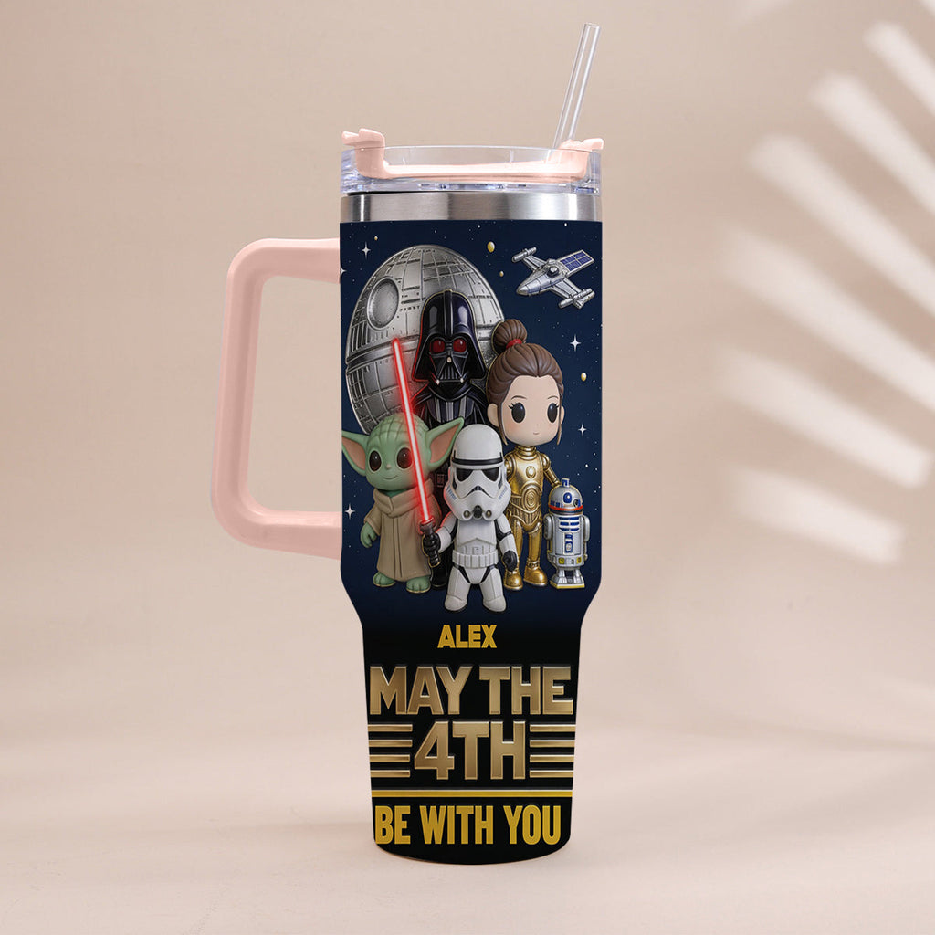 Personalized Star Wars May The 4th Tumbler with Handle Gift Tumbler With Handle GradoCreations