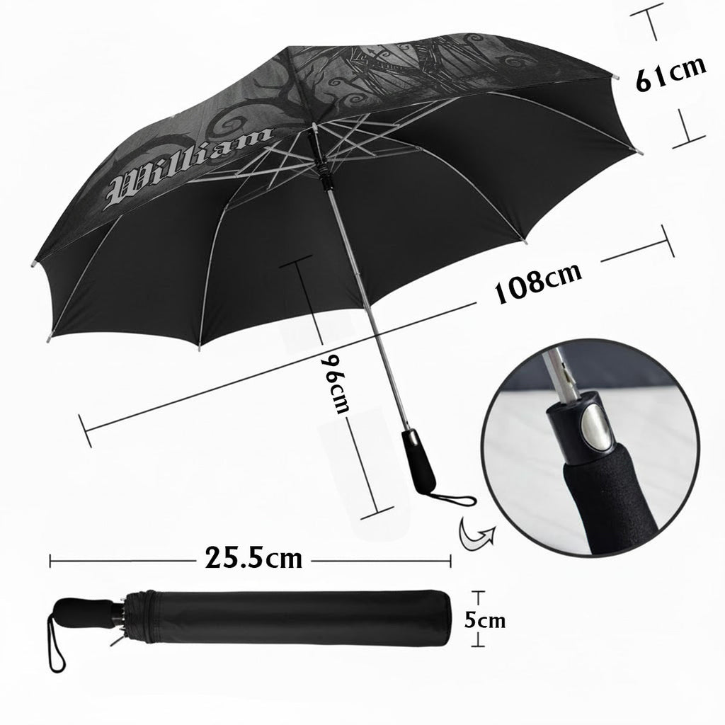 Personalized Gothic Skeleton Umbrella Custom Name Design Umbrella GradoCreations