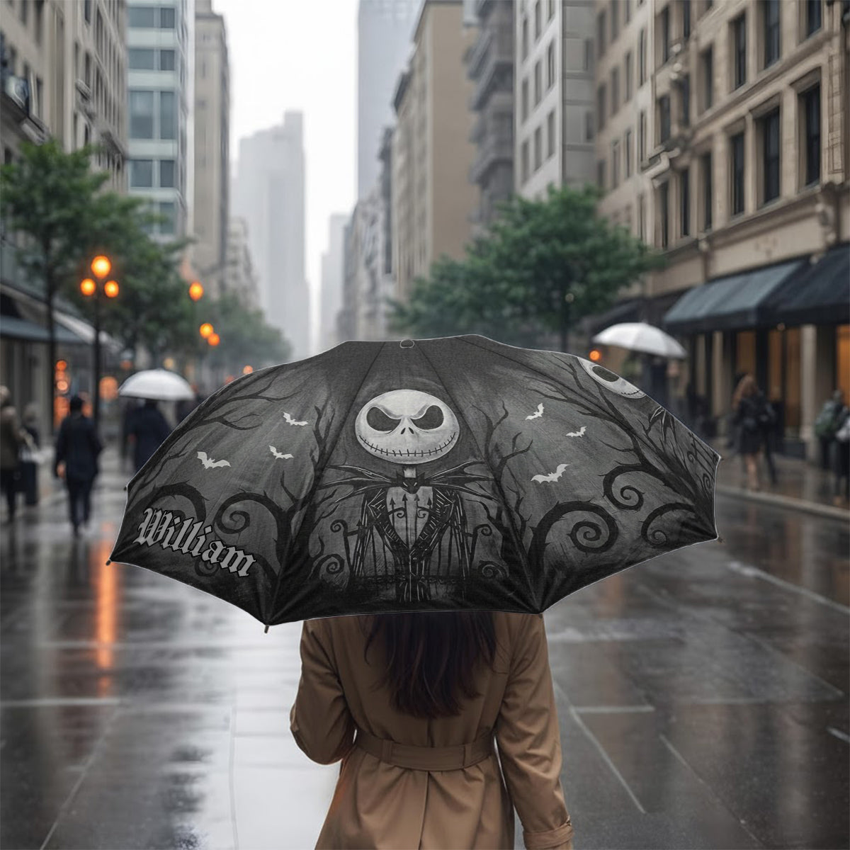 Personalized Gothic Skeleton Umbrella Custom Name Design Umbrella GradoCreations