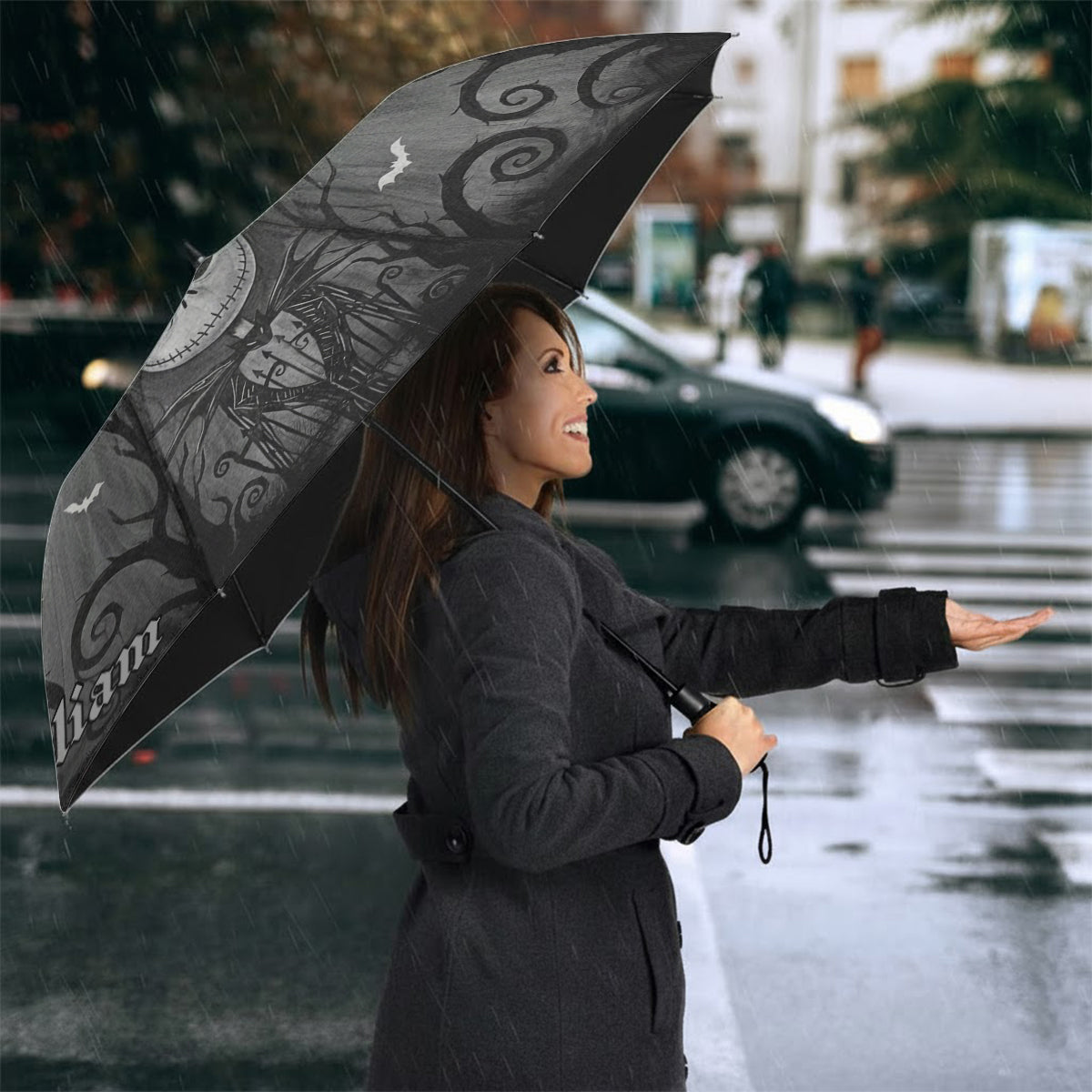Personalized Gothic Skeleton Umbrella Custom Name Design Umbrella GradoCreations
