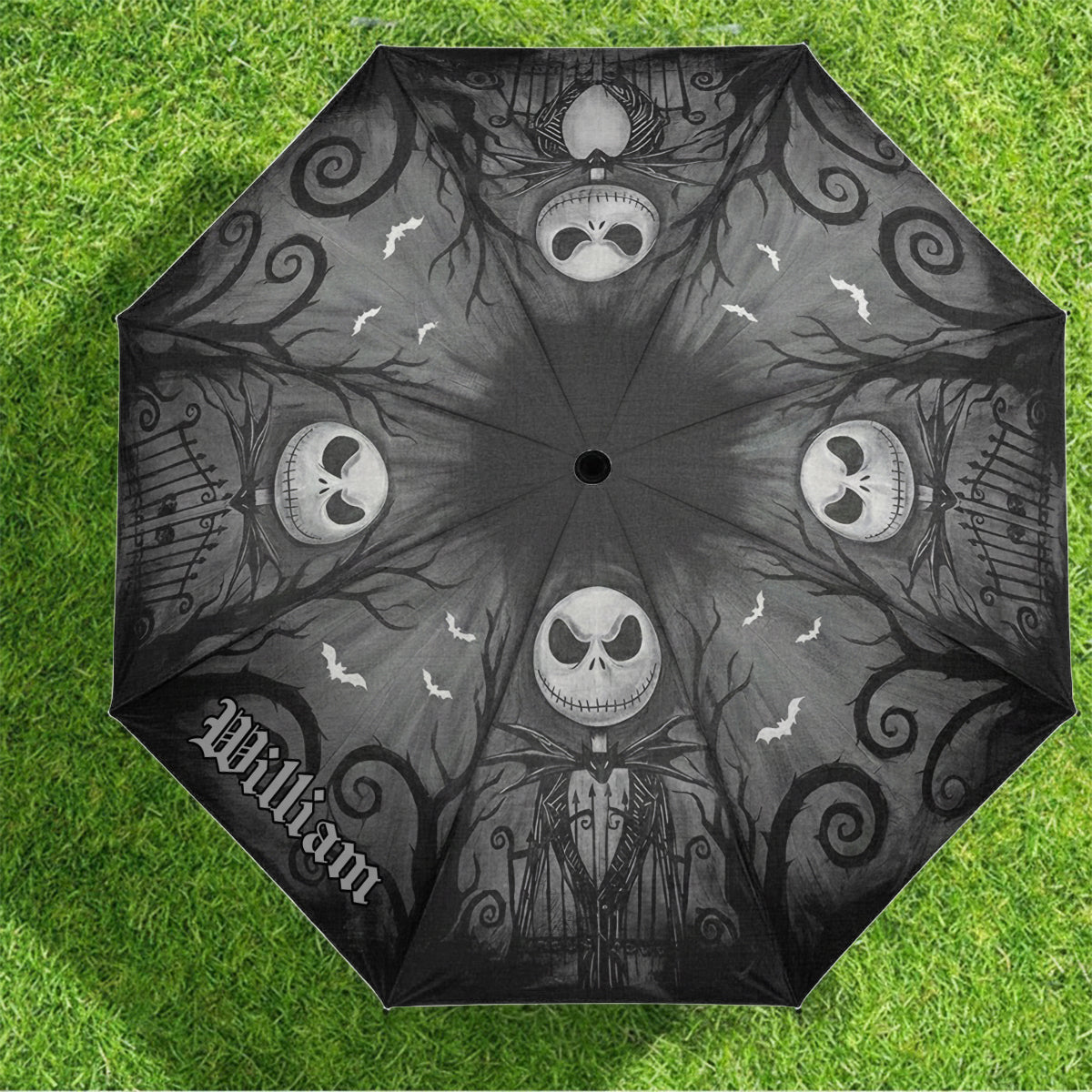 Personalized Gothic Skeleton Umbrella Custom Name Design Umbrella GradoCreations