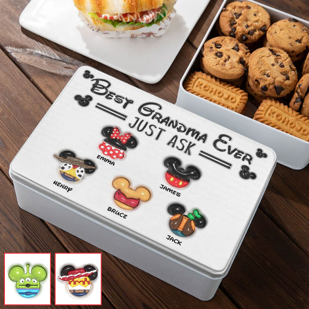 Personalized Metal Biscuit Tin Custom Name Gift for Grandma Biscuit Tin GradoCreations