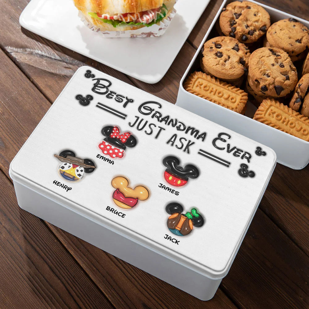 Personalized Metal Biscuit Tin Custom Name Gift for Grandma Biscuit Tin GradoCreations