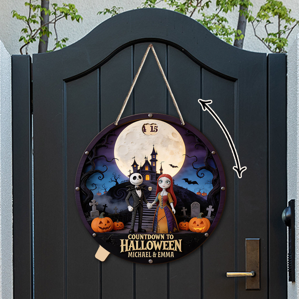 Personalized Halloween Countdown Spinner Sign Custom Name Decor Spinner Sign Custom Shape GradoCreations
