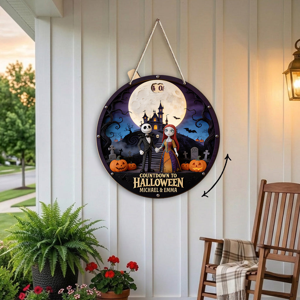 Personalized Halloween Countdown Spinner Sign Custom Name Decor Spinner Sign Custom Shape GradoCreations