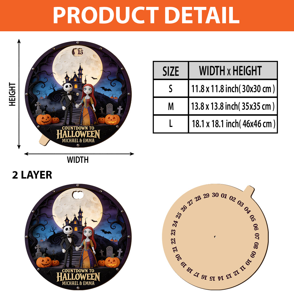 Personalized Halloween Countdown Spinner Sign Custom Name Decor Spinner Sign Custom Shape GradoCreations