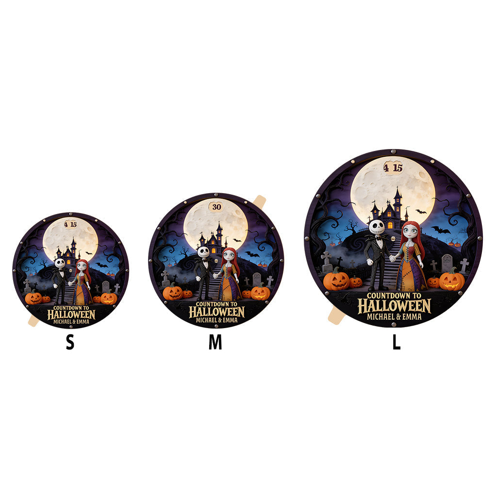 Personalized Halloween Countdown Spinner Sign Custom Name Decor Spinner Sign Custom Shape GradoCreations