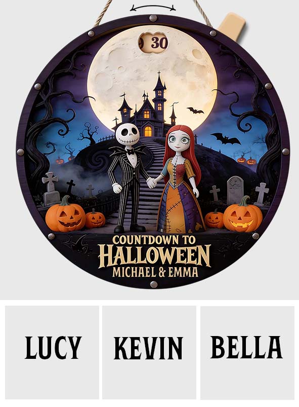 Personalized Halloween Countdown Spinner Sign Custom Name Decor Spinner Sign Custom Shape GradoCreations