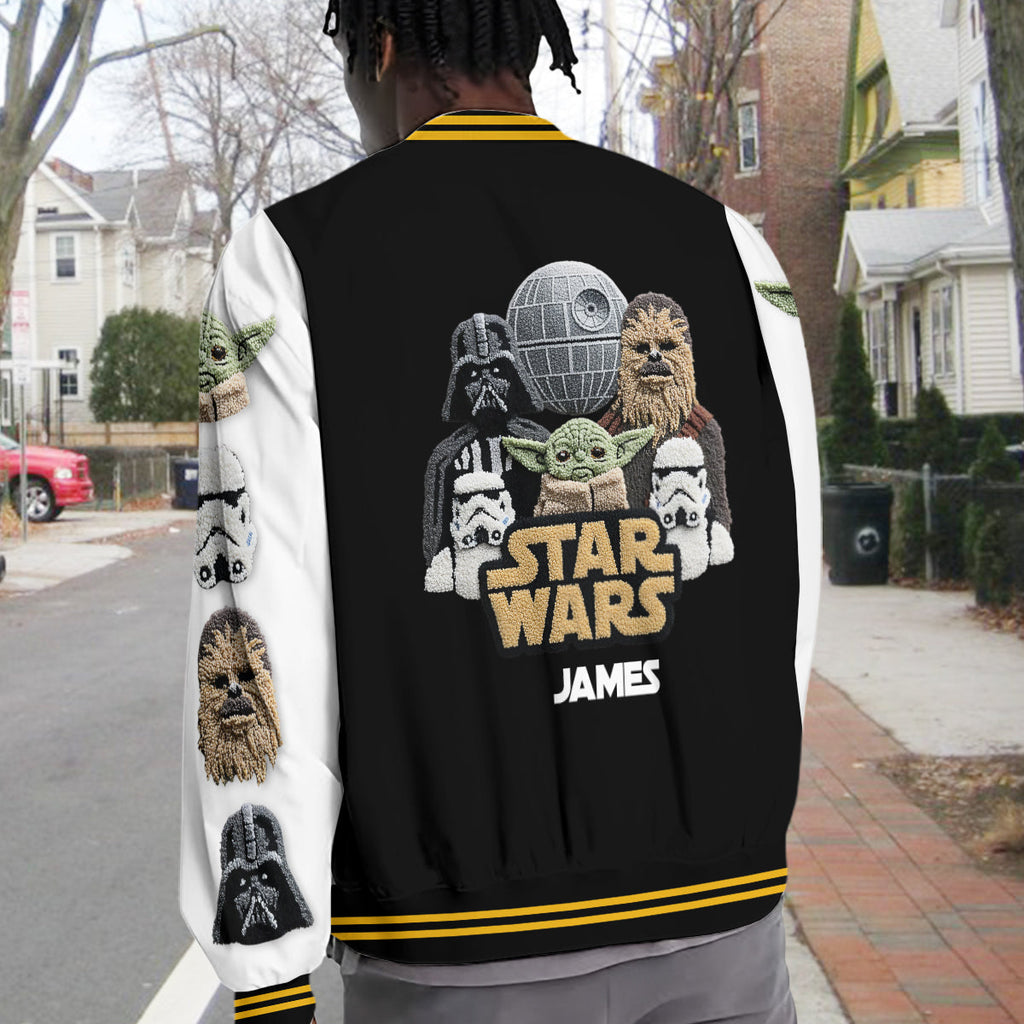 Personalized Star Wars Varsity Jacket Custom Name Gift Varsity Jacket GradoCreations