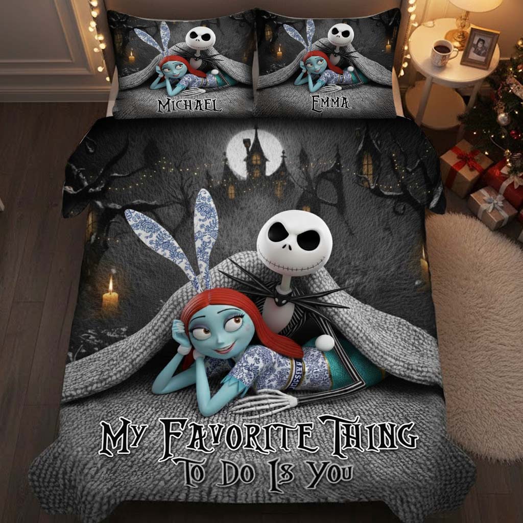 Personalized Nightmare Quilt Set Custom Name Gift for Couples Quilt Set GradoCreations