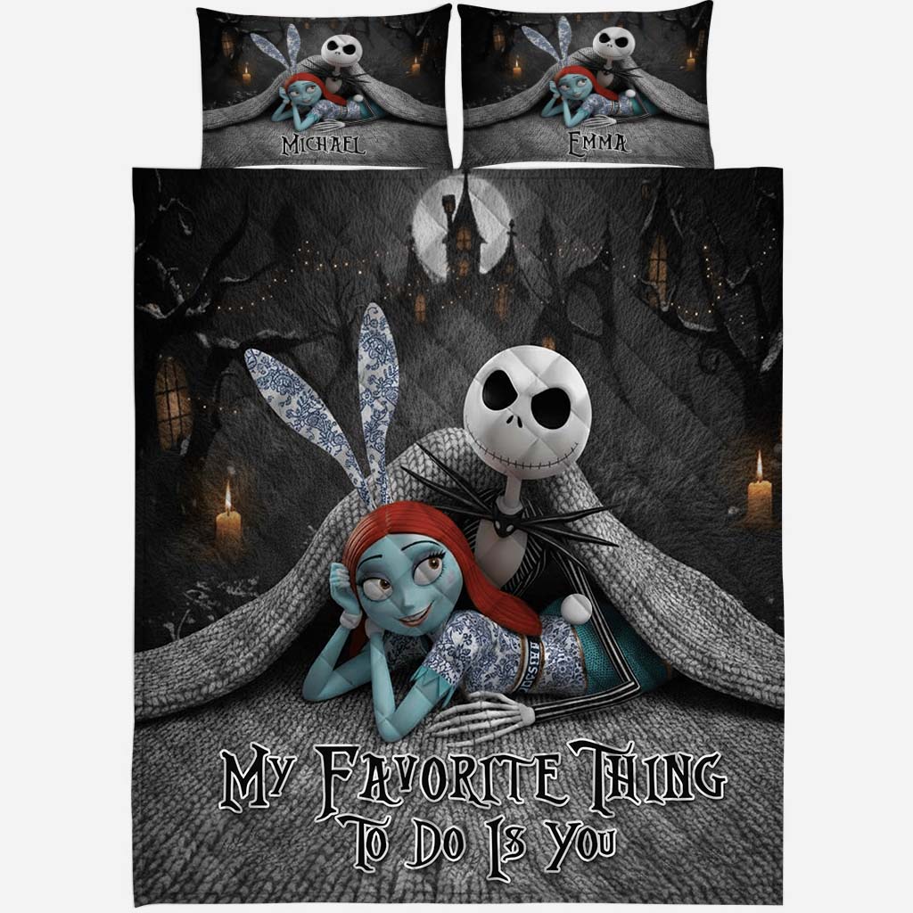 Personalized Nightmare Quilt Set Custom Name Gift for Couples Quilt Set GradoCreations