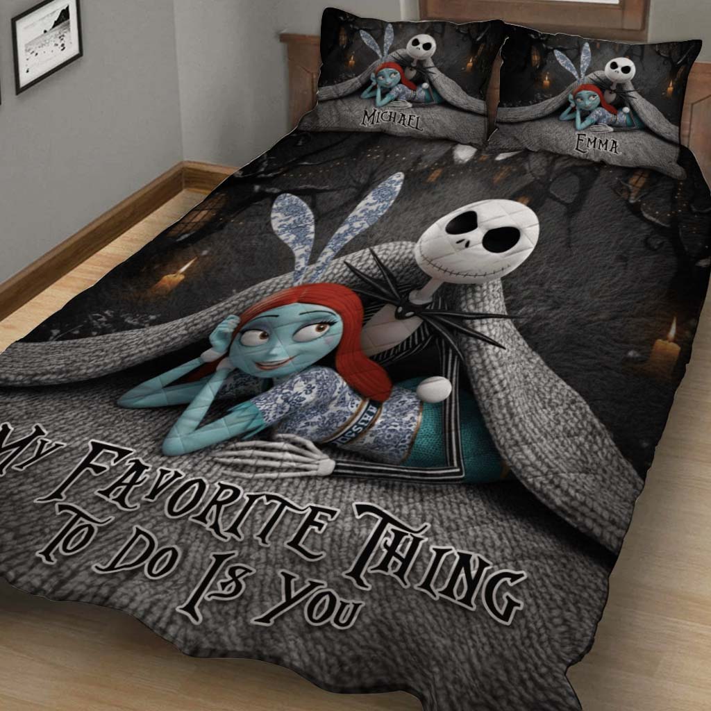 Personalized Nightmare Quilt Set Custom Name Gift for Couples Quilt Set GradoCreations
