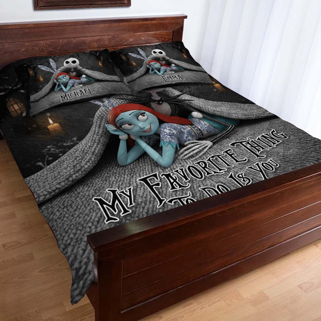 Personalized Nightmare Quilt Set Custom Name Gift for Couples Quilt Set GradoCreations
