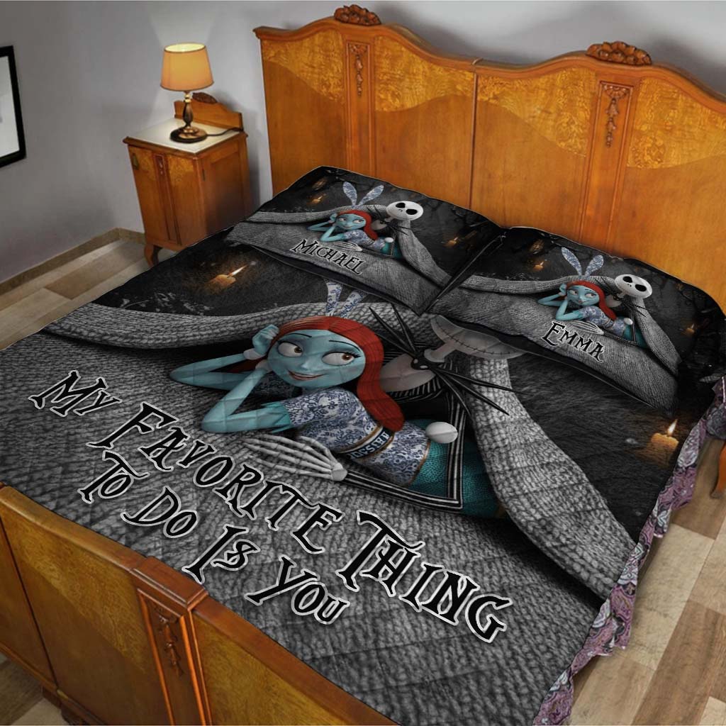Personalized Nightmare Quilt Set Custom Name Gift for Couples Quilt Set GradoCreations
