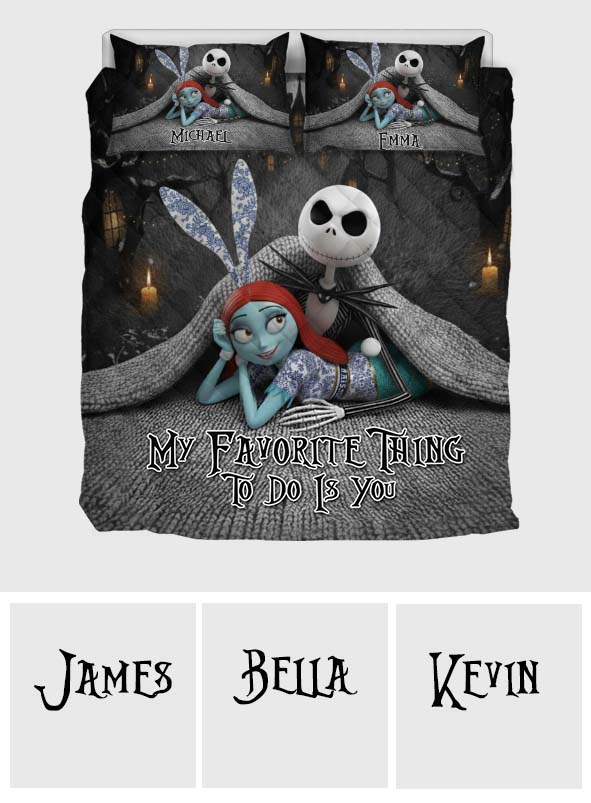 Personalized Nightmare Quilt Set Custom Name Gift for Couples Quilt Set GradoCreations