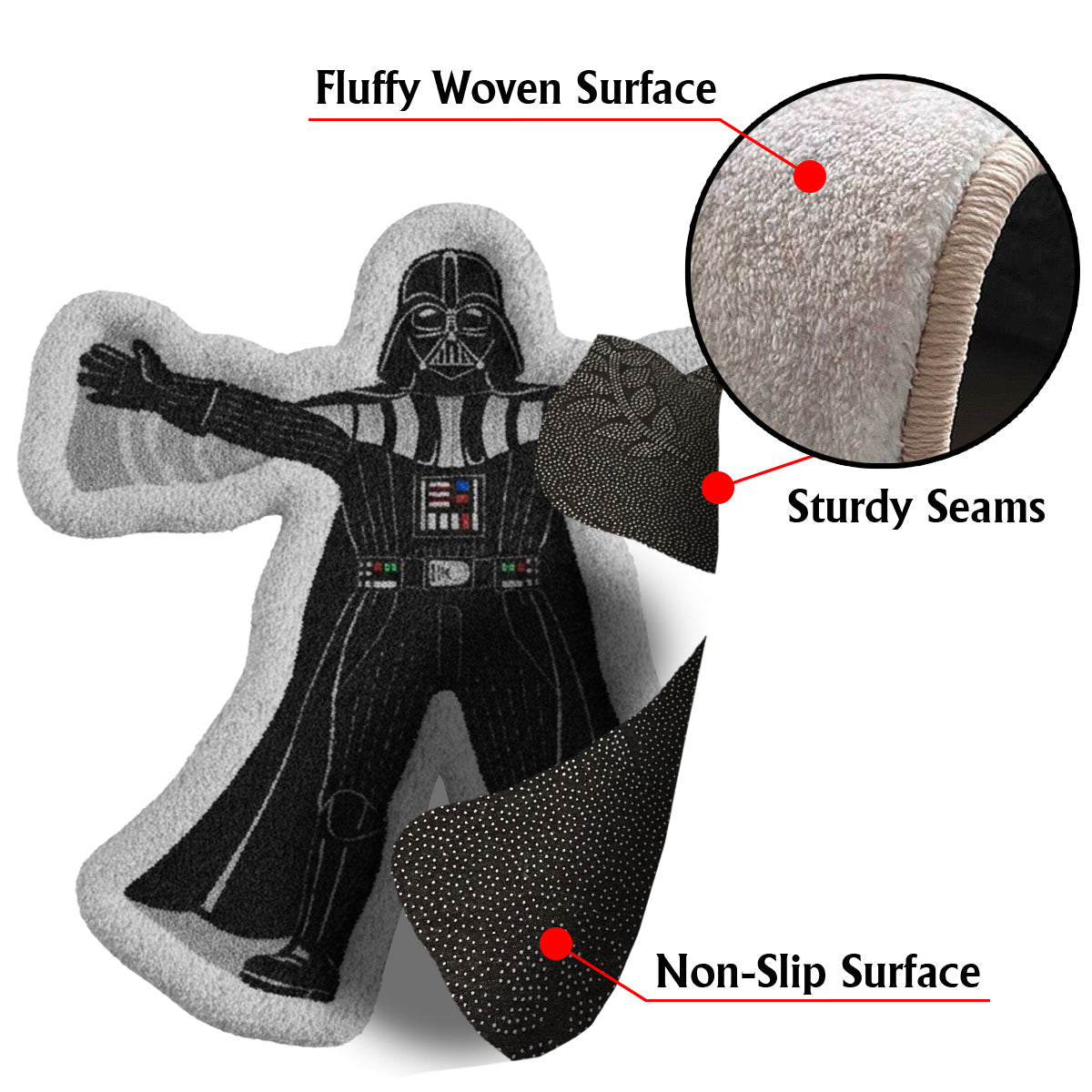 Personalized Star Wars Non-Slip Tufted Rug Funny Snow Angels Non-Slip Tufted Rug GradoCreations