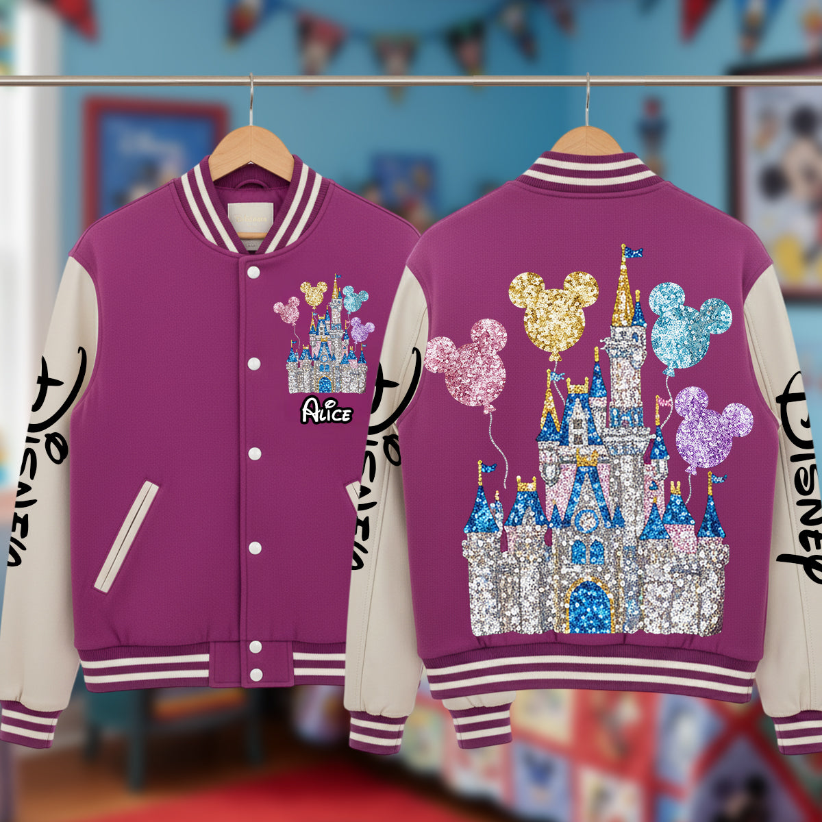 Personalized Magical Castle Varsity Jacket Custom Name Gift Varsity Jacket GradoCreations