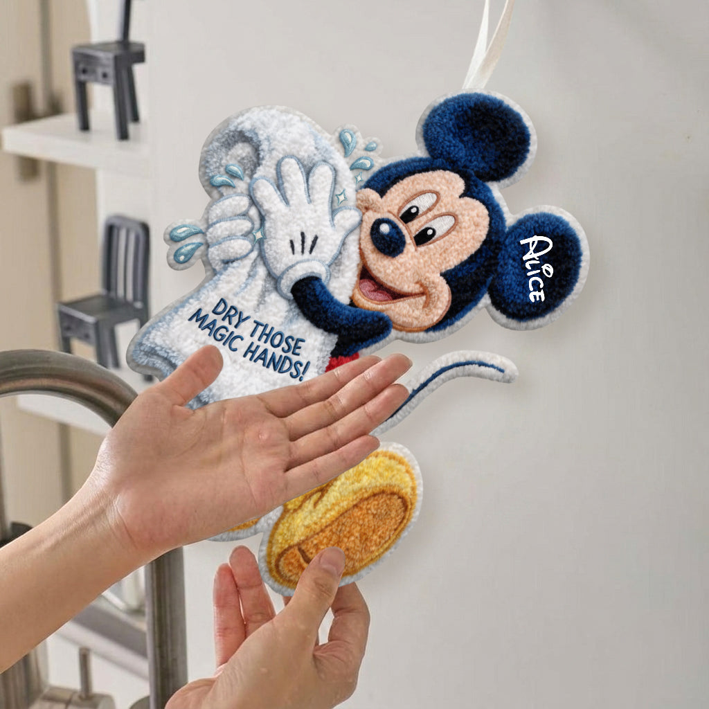 Personalized Mickey Mouse Hand Towel for Kids Custom Name Gift Hand Towel GradoCreations