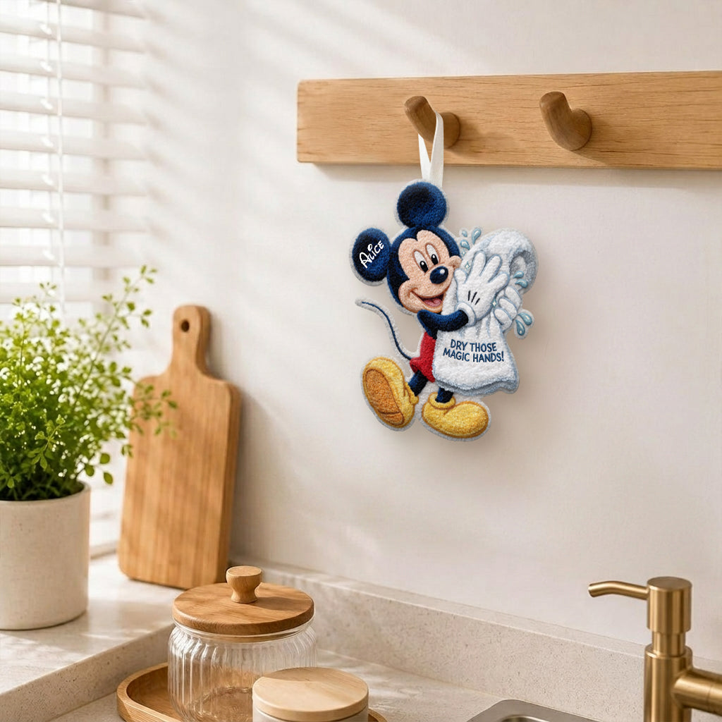Personalized Mickey Mouse Hand Towel for Kids Custom Name Gift Hand Towel GradoCreations