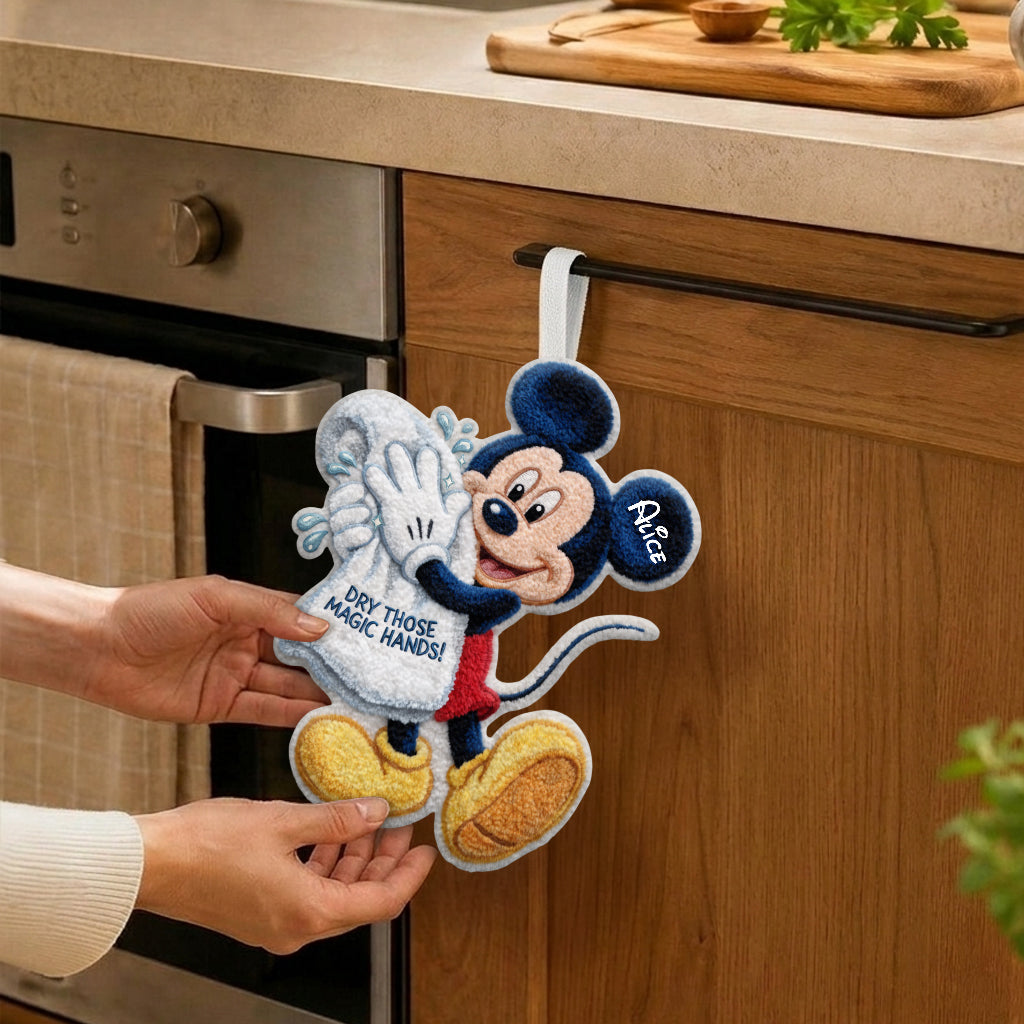 Personalized Mickey Mouse Hand Towel for Kids Custom Name Gift Hand Towel GradoCreations