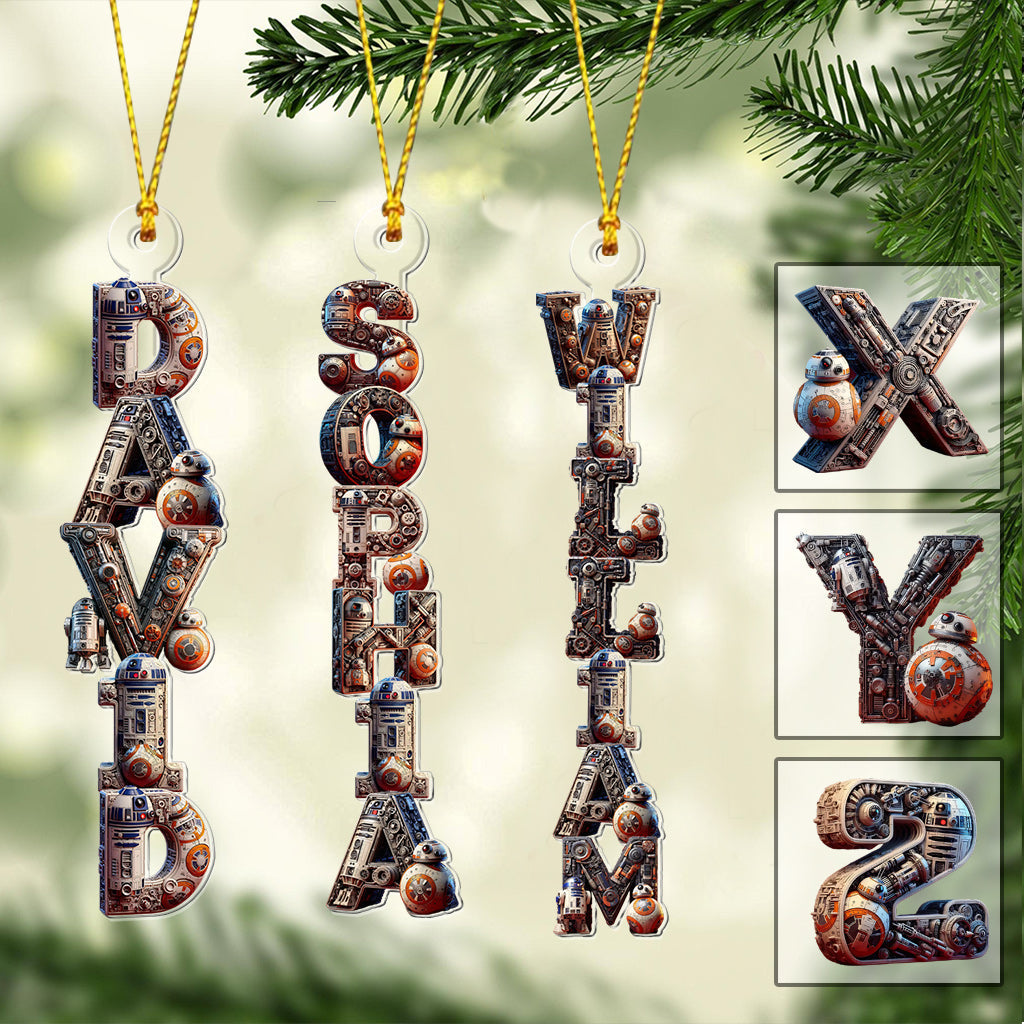 Personalized Transparent Alphabet Ornament Custom Name Gift for Christmas One-sided Ornament GradoCreations