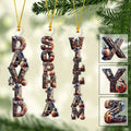Personalized Transparent Alphabet Ornament Custom Name Gift for Christmas One-sided Ornament GradoCreations