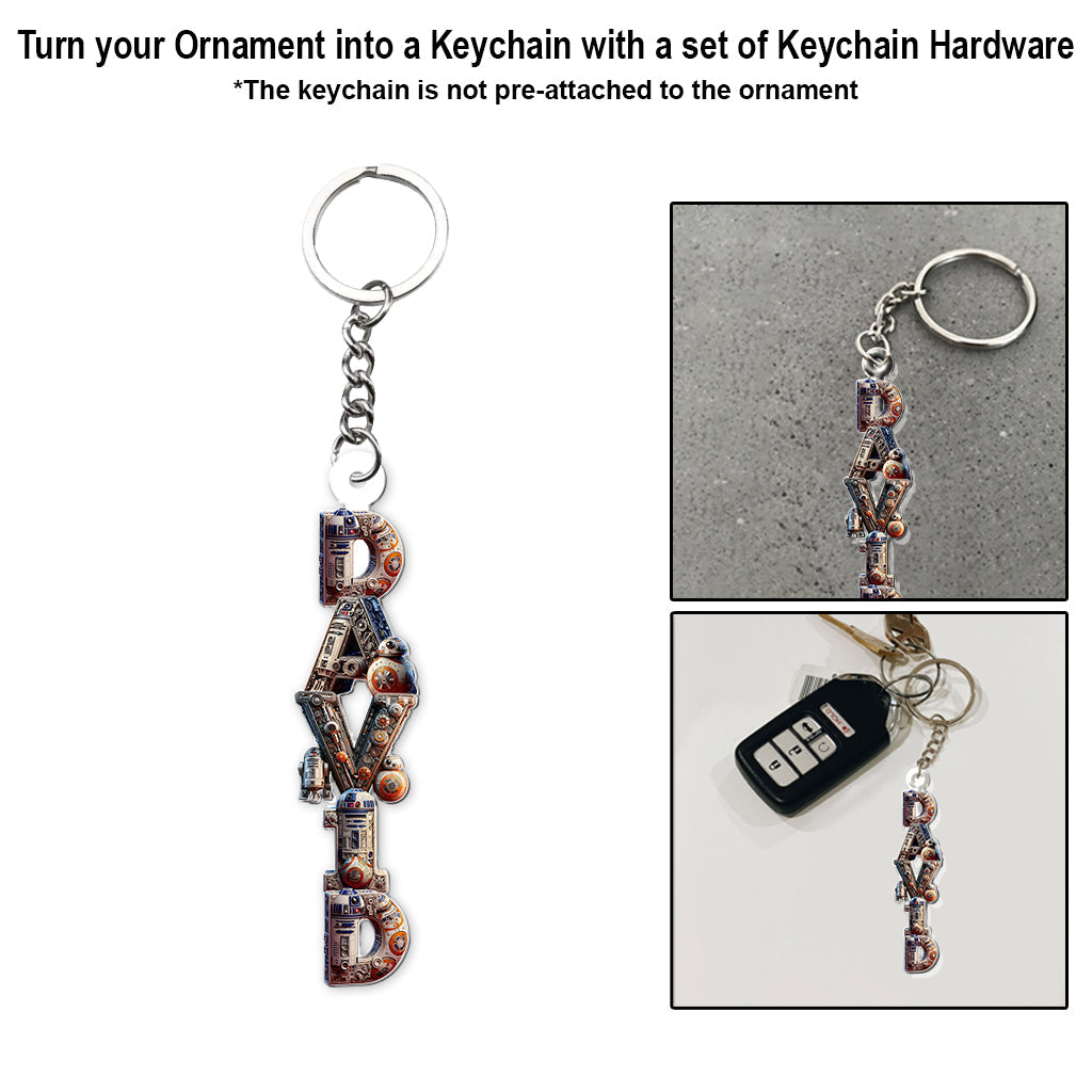 Personalized Transparent Alphabet Ornament Custom Name Gift for Christmas One-sided Ornament GradoCreations
