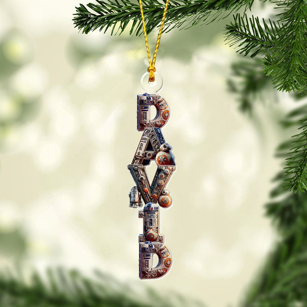Personalized Transparent Alphabet Ornament Custom Name Gift for Christmas One-sided Ornament GradoCreations