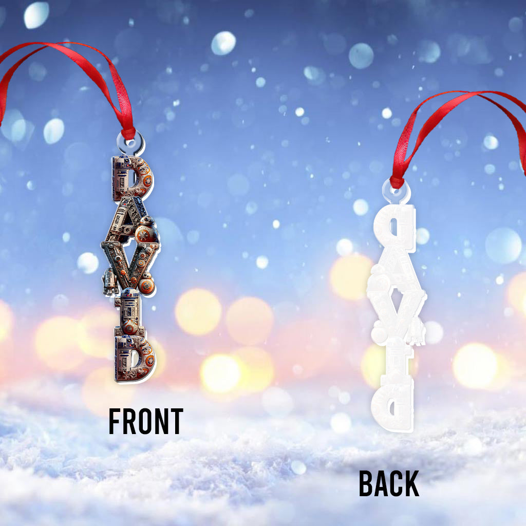 Personalized Transparent Alphabet Ornament Custom Name Gift for Christmas One-sided Ornament GradoCreations