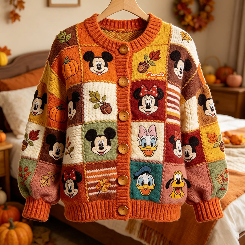 Personalized Knitted Cardigan with Autumn Vibes for Her Cardigan GradoCreations