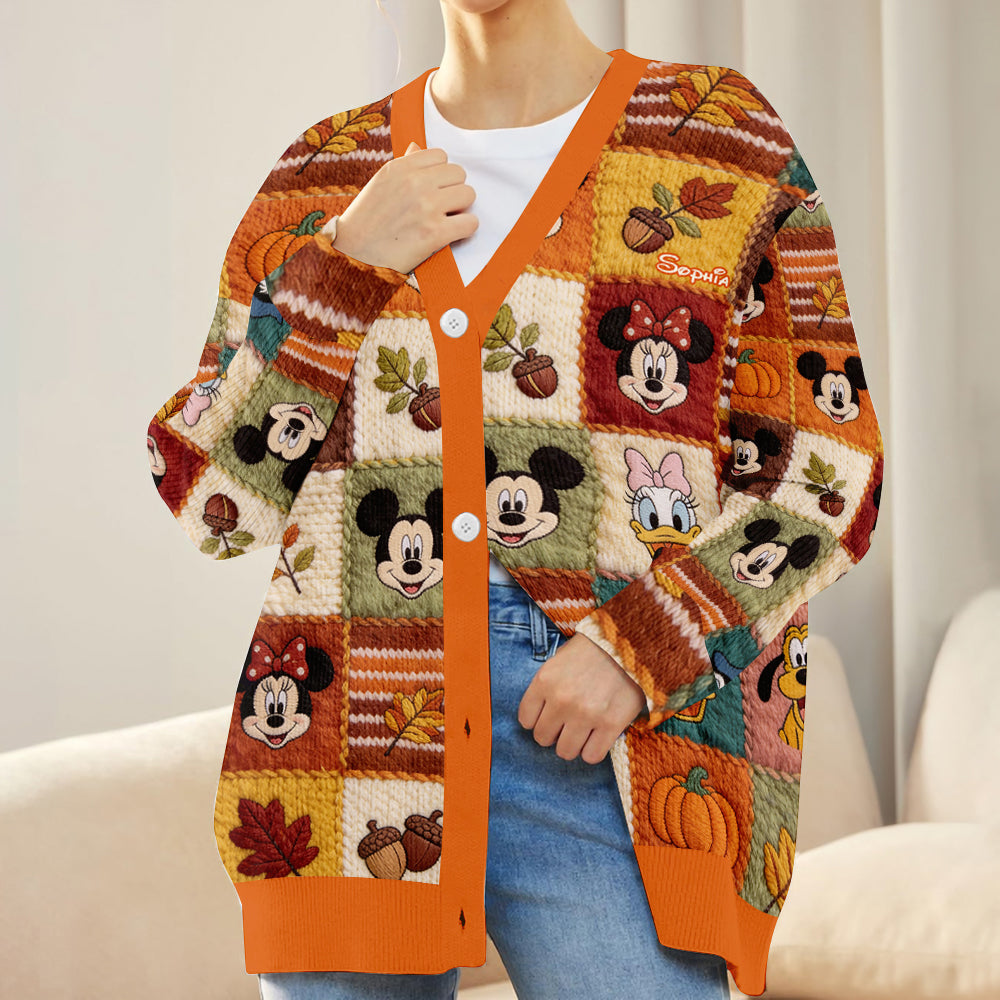 Personalized Knitted Cardigan with Autumn Vibes for Her Cardigan GradoCreations