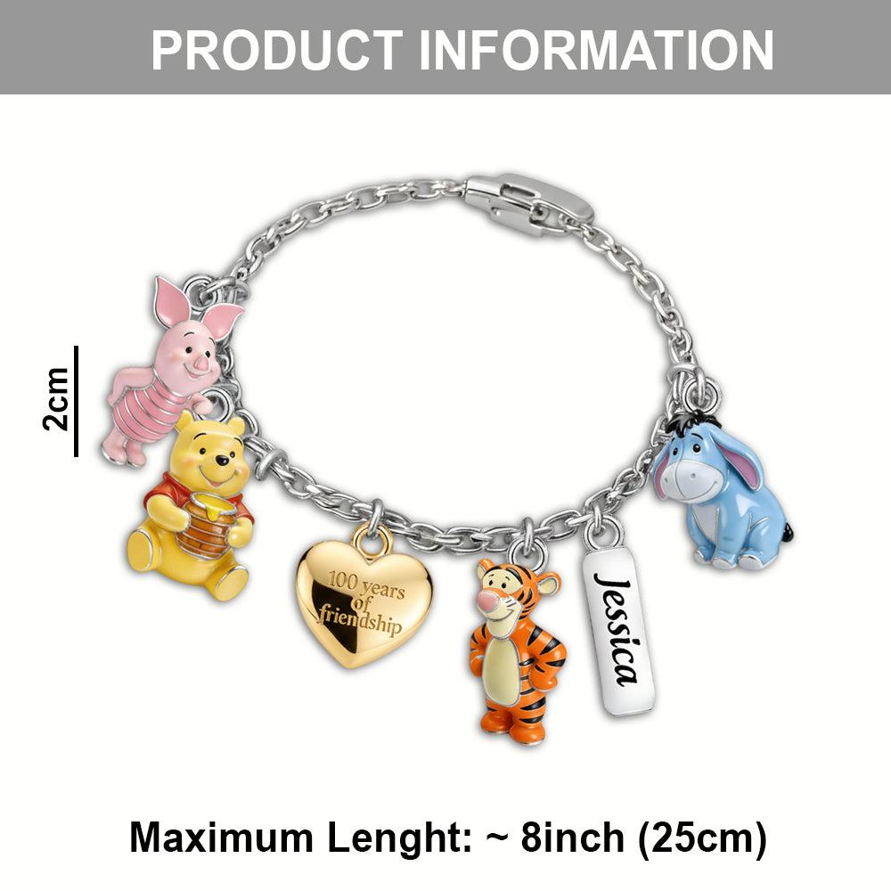 Personalized Silver Friendship Bracelet with Charms for Her Bracelet With Charms GradoCreations