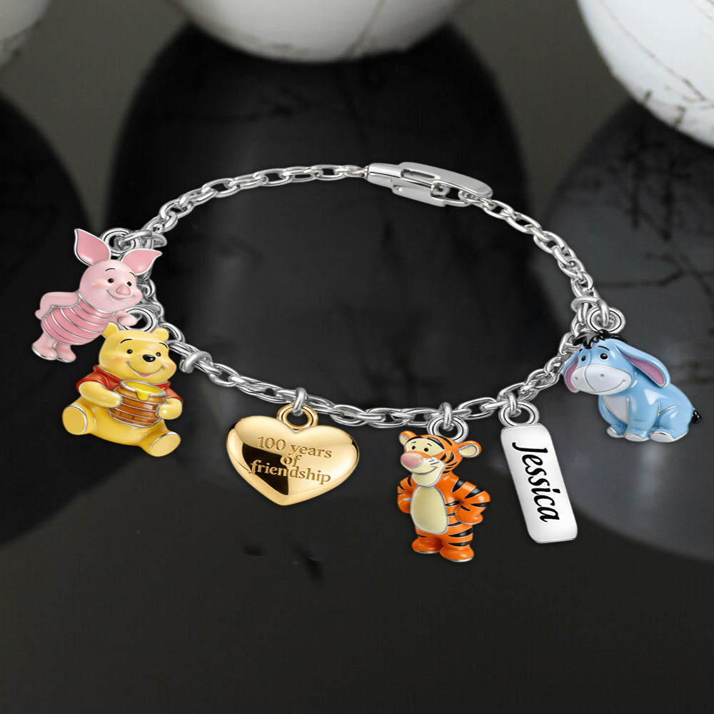 Personalized Silver Friendship Bracelet with Charms for Her Bracelet With Charms GradoCreations