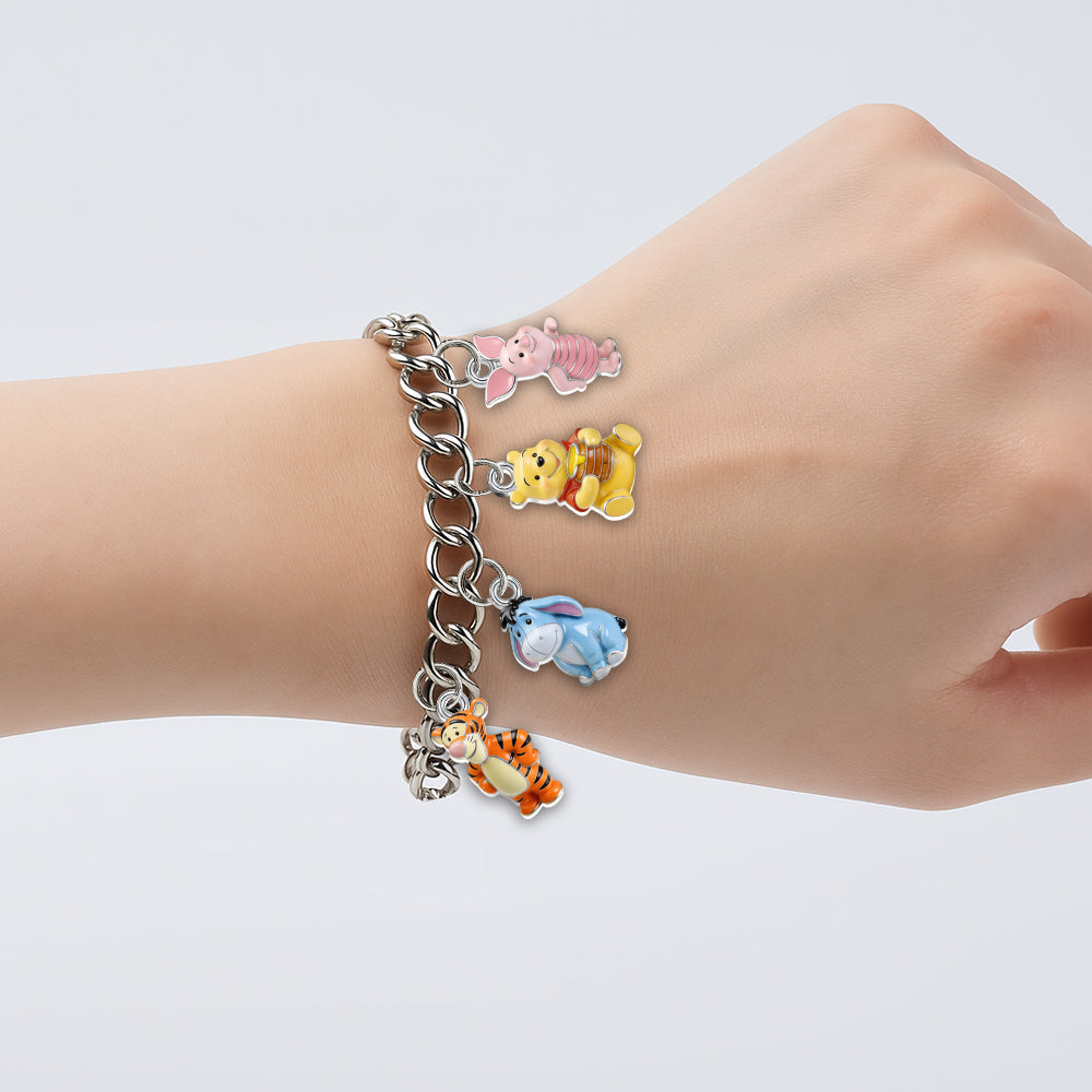 Personalized Silver Friendship Bracelet with Charms for Her Bracelet With Charms GradoCreations