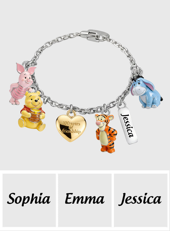 Personalized Silver Friendship Bracelet with Charms for Her Bracelet With Charms GradoCreations