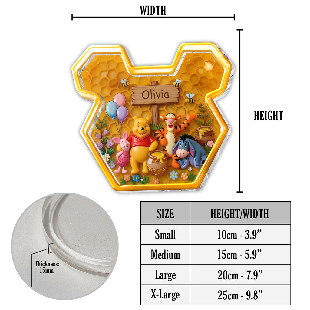 Personalized Yellow Bear Catch-All Tray for Kids - Acrylic Gift Catch-All Tray GradoCreations