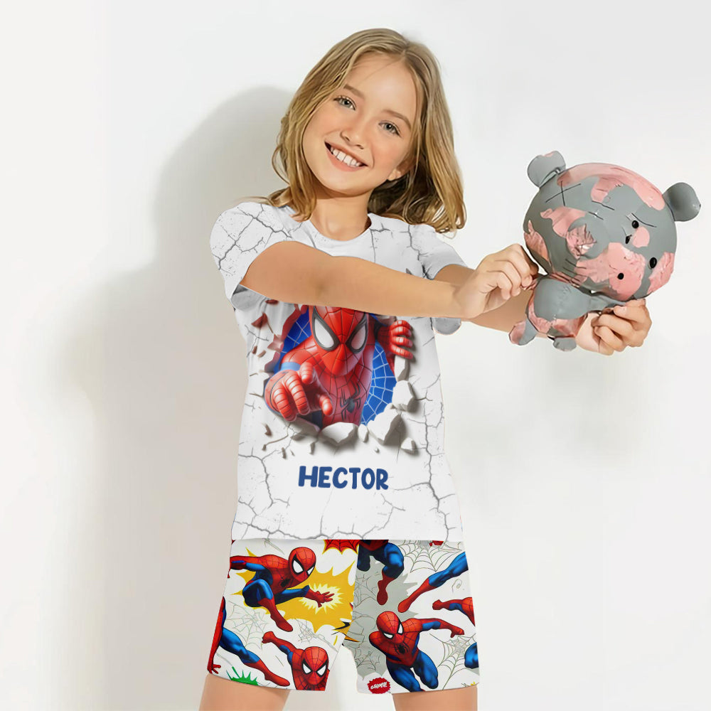Personalized Spider-Man Kid T-Shirt & Shorts Set for Boys Kid T-shirt & Shorts GradoCreations