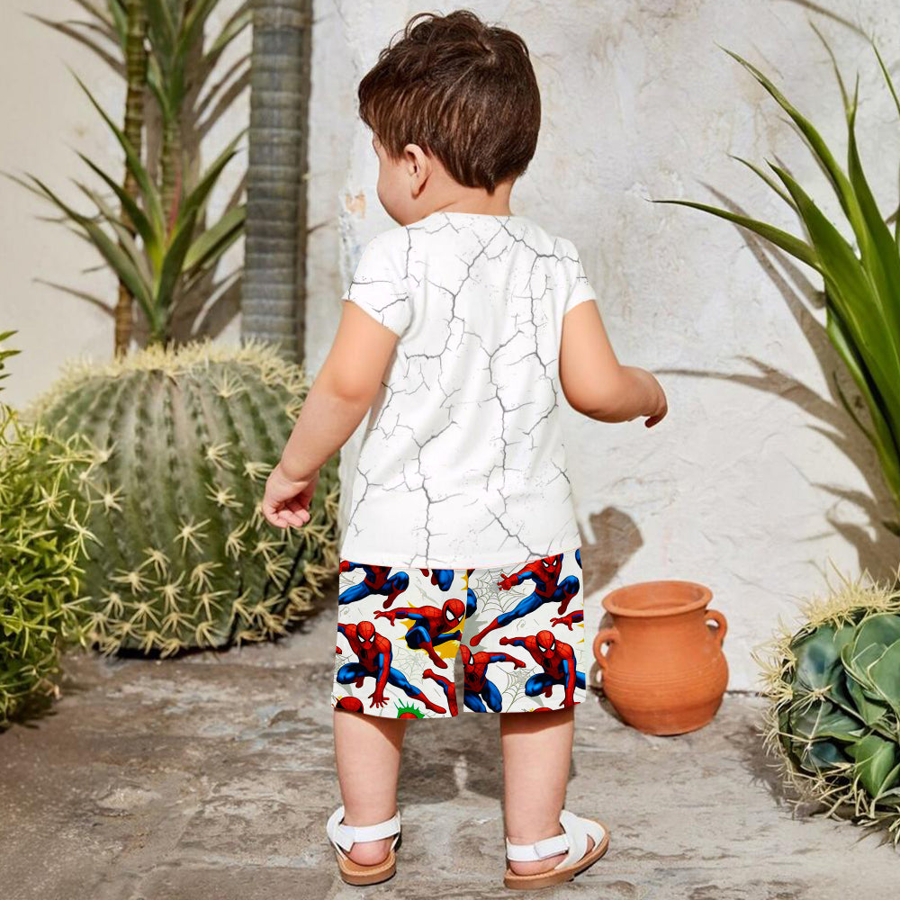 Personalized Spider-Man Kid T-Shirt & Shorts Set for Boys Kid T-shirt & Shorts GradoCreations