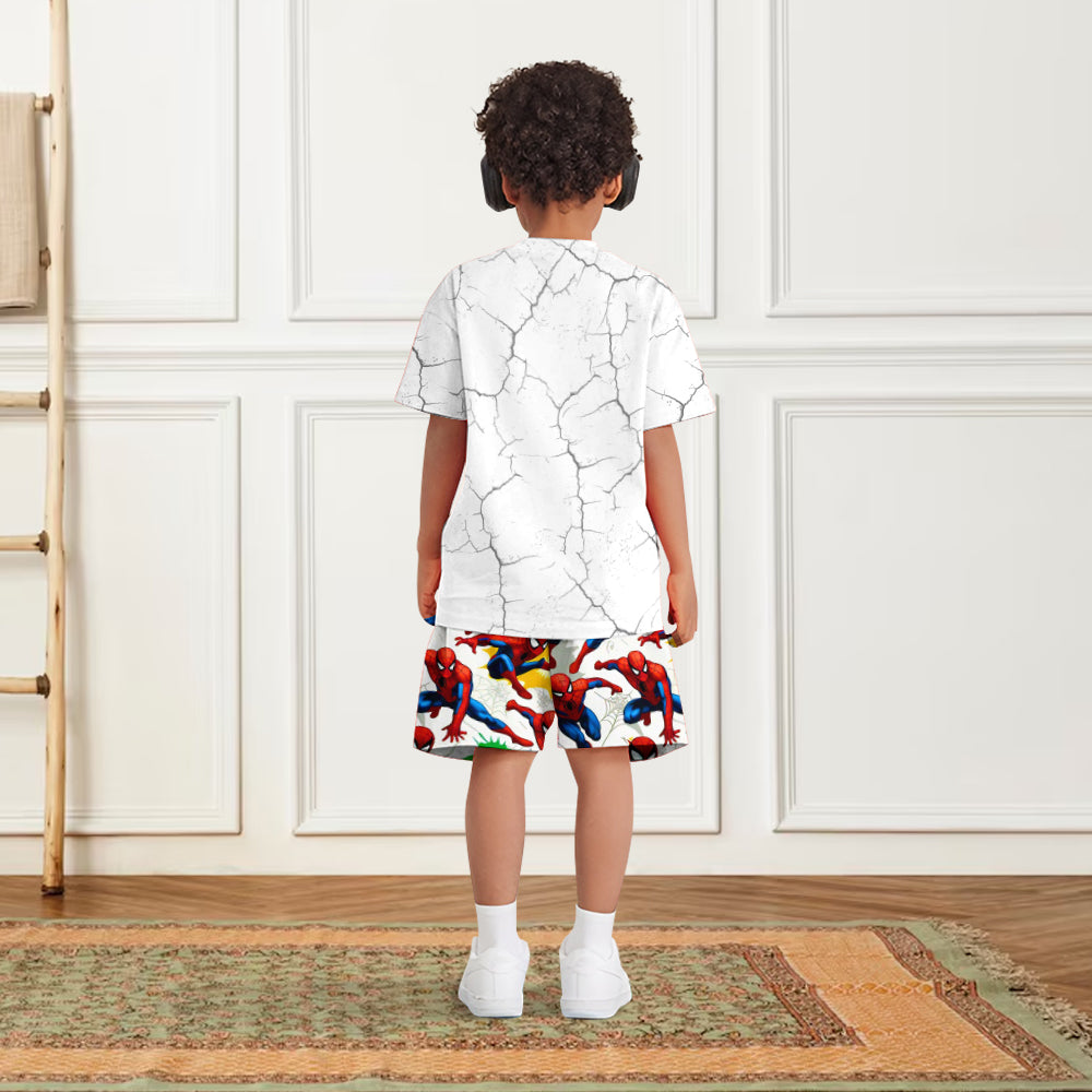 Personalized Spider-Man Kid T-Shirt & Shorts Set for Boys Kid T-shirt & Shorts GradoCreations