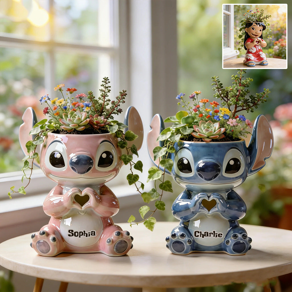 Personalized Ohana Acrylic Plant Pot Custom Name Gift Acrylic Pot GradoCreations