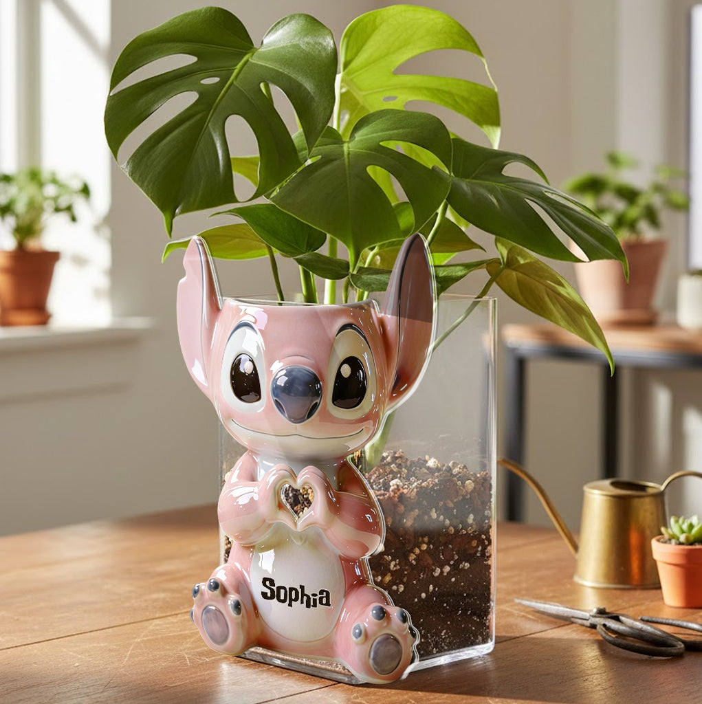 Personalized Ohana Acrylic Plant Pot Custom Name Gift Acrylic Pot GradoCreations