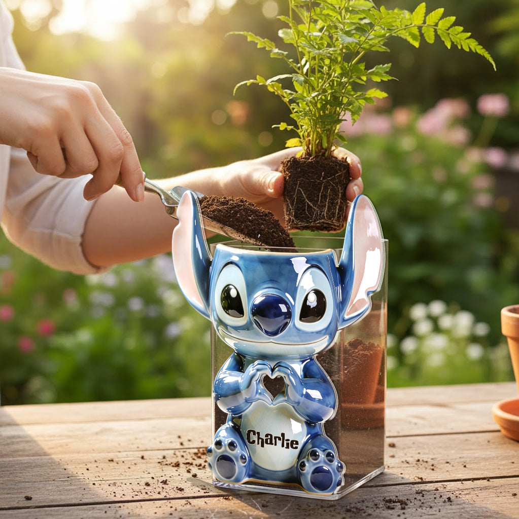 Personalized Ohana Acrylic Plant Pot Custom Name Gift Acrylic Pot GradoCreations