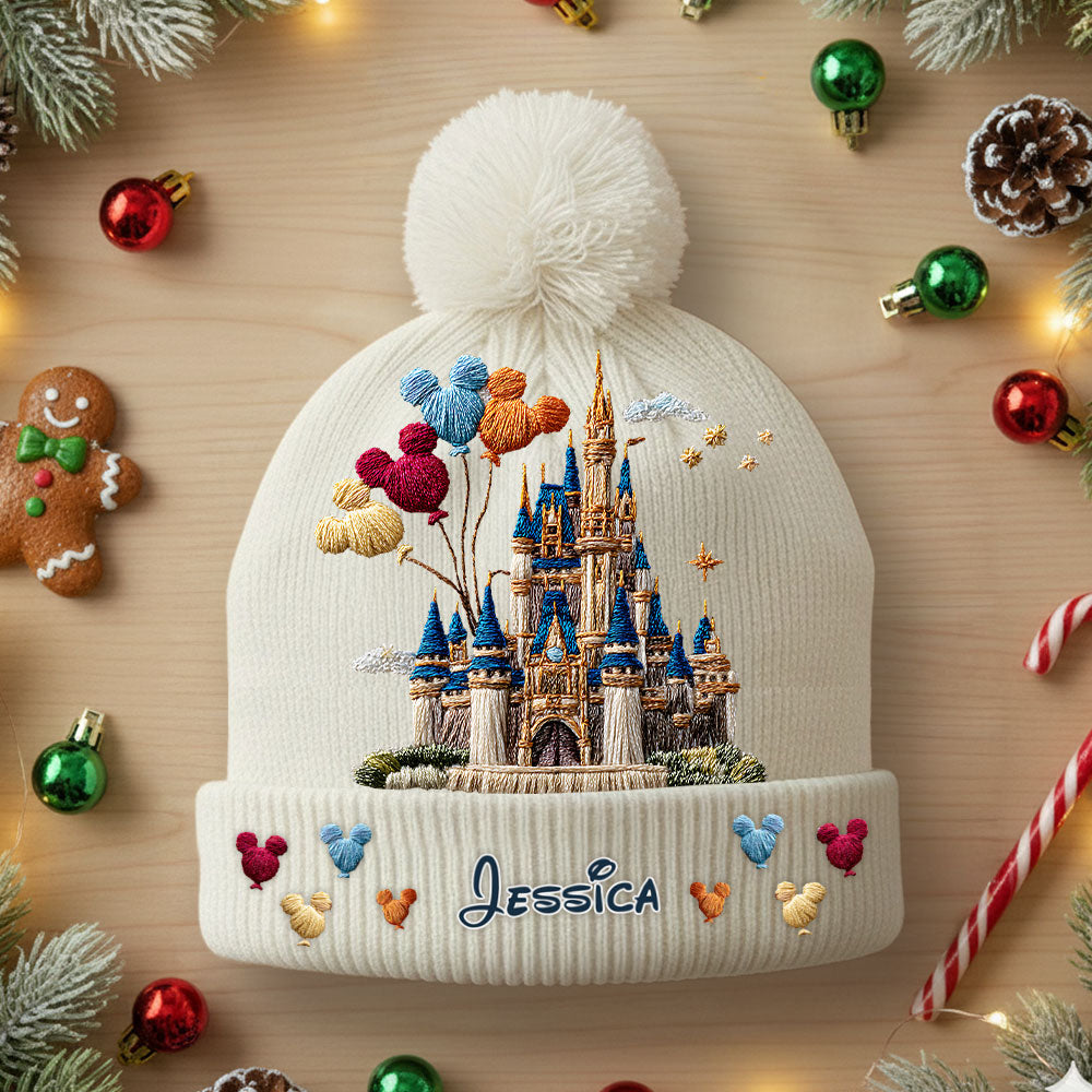 Personalized Disney Castle Beanie Hat Custom Name Gift for Kids Beanie Hat GradoCreations
