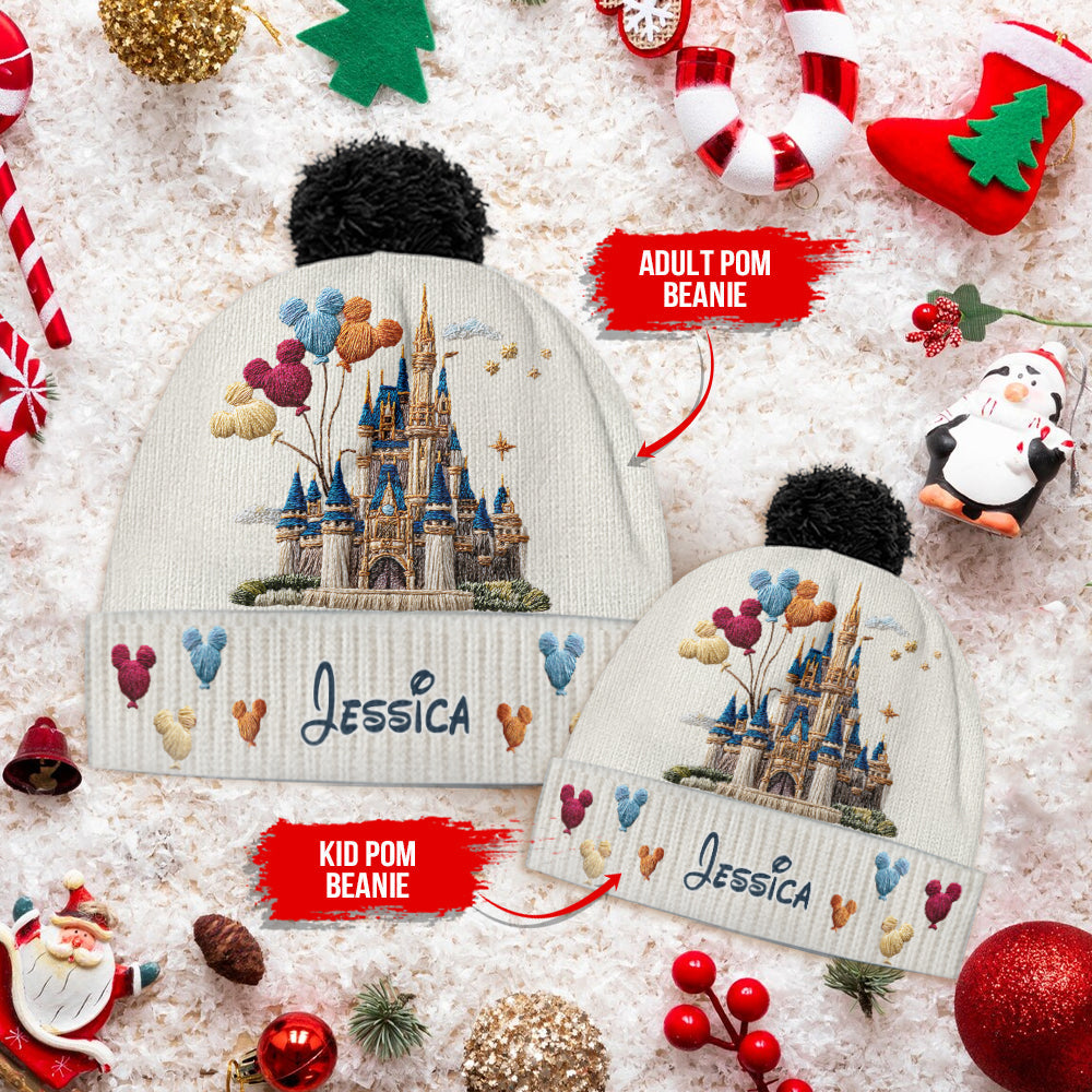 Personalized Disney Castle Beanie Hat Custom Name Gift for Kids Beanie Hat GradoCreations