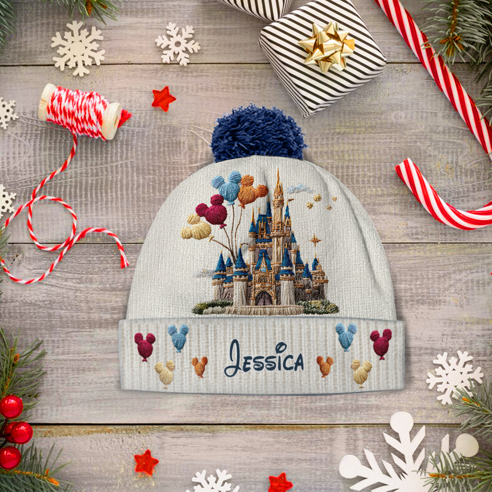 Personalized Disney Castle Beanie Hat Custom Name Gift for Kids Beanie Hat GradoCreations