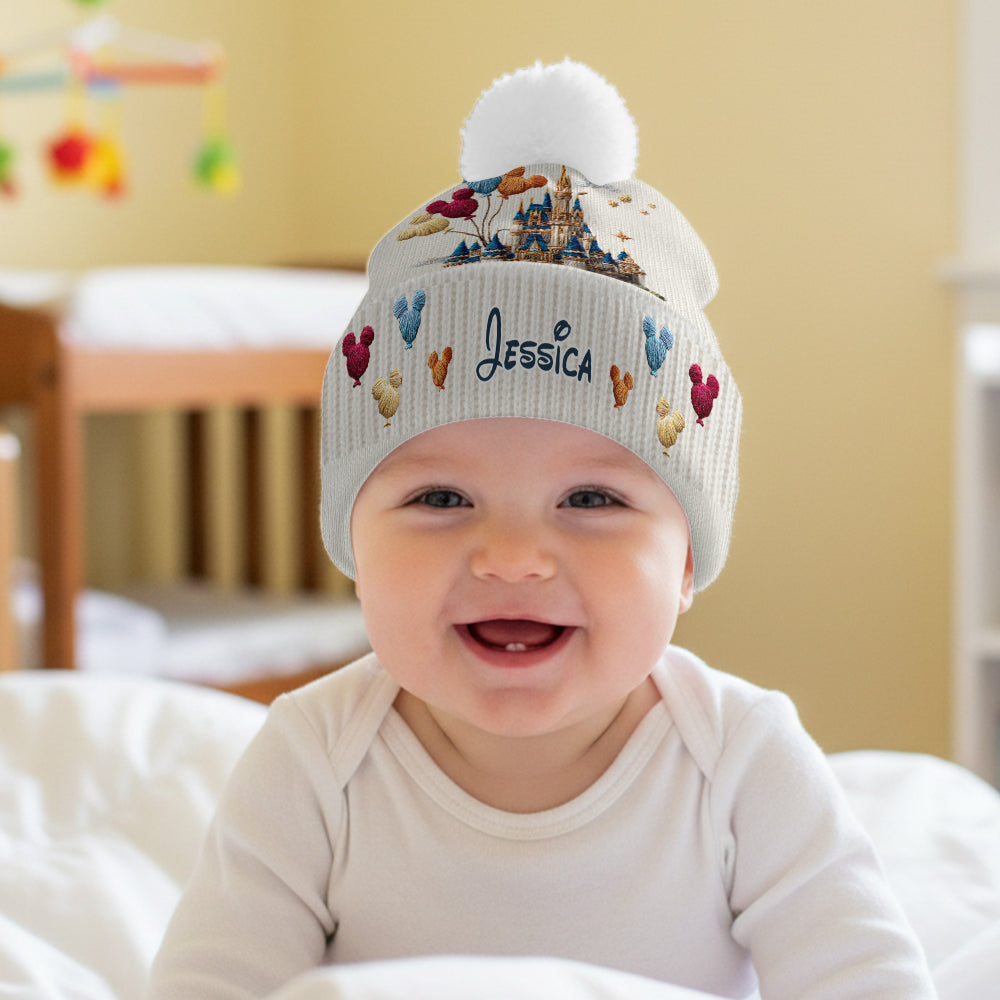 Personalized Disney Castle Beanie Hat Custom Name Gift for Kids Beanie Hat GradoCreations
