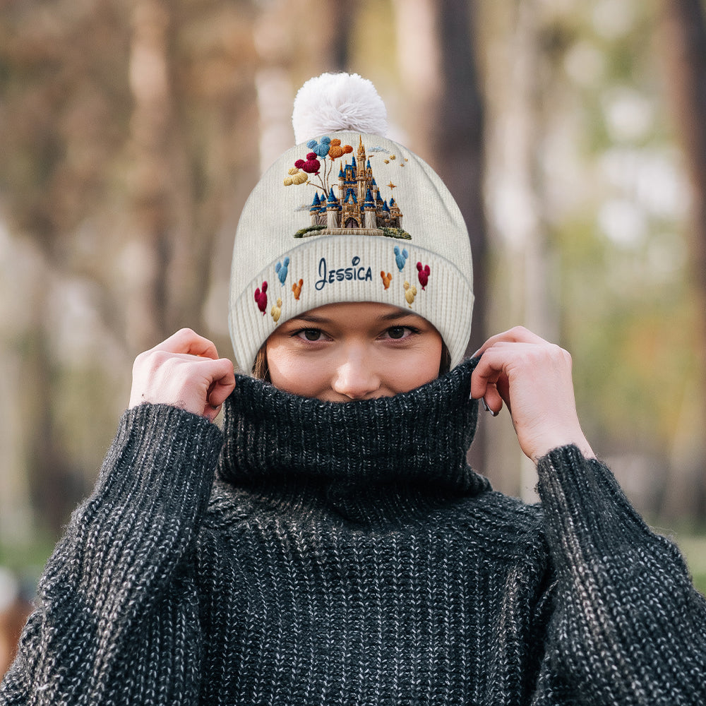 Personalized Disney Castle Beanie Hat Custom Name Gift for Kids Beanie Hat GradoCreations